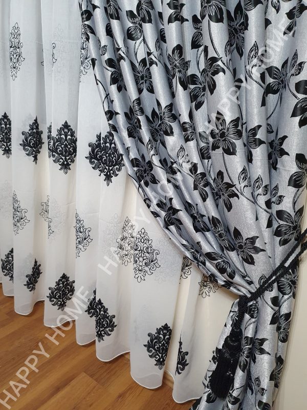 DRAPERIE BLACK FLOWER - imagine 5