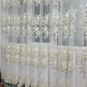 PERDEA DIN TULL BRODAT  SI CATIFEA CU MODEL 3D