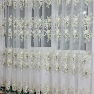 PERDEA DIN TULL BRODAT  SI CATIFEA CU MODEL 3D