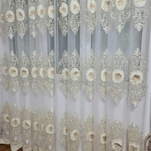 PERDEA DIN TULL BRODAT  SI CATIFEA CU MODEL 3D