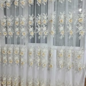 PERDEA DIN TULL BRODAT  SI CATIFEA CU MODEL 3D